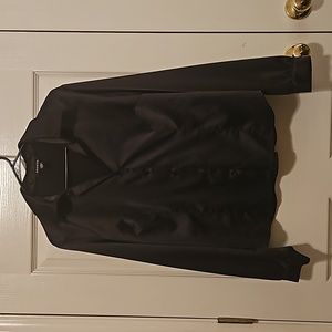 Black Silk-Like Button Down Shirt